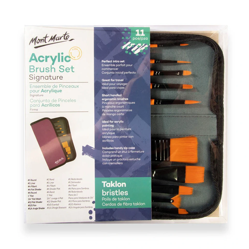MM Brush Set in Wallet 11pc - Acrylic